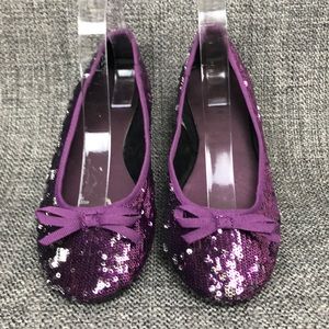 Arizona Purple and Silver Sequins Ballet Flats